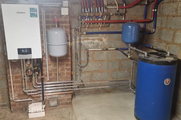 Chaudière Vaillant haute performance installée à Wavre, Brabant wallon.