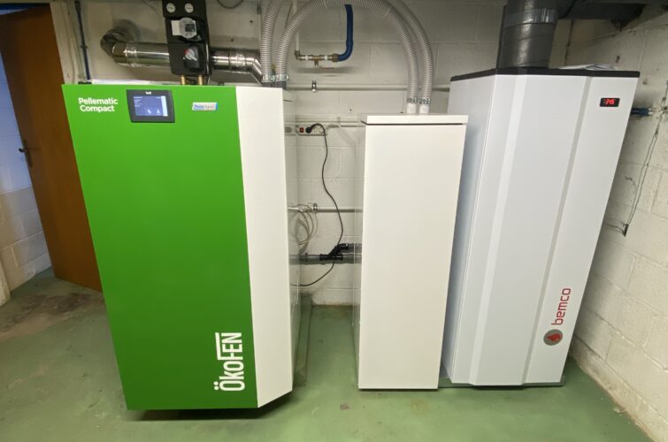 Chauffage à pellets ÖkoFEN installé à Waterloo, Brabant wallon.