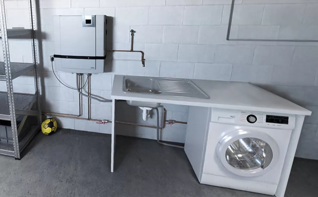 Installation système récupération eau de pluie cuve enterrée Grundfos Wilo Brabant Wallon Prev'eau