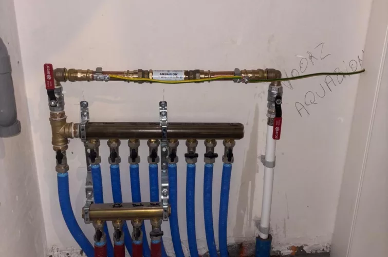 Système antitartre écologique Aquabion installé à Waterloo, Brabant wallon.