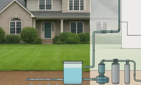 Installation système récupération eau de pluie cuve enterrée Grundfos Wilo Brabant Wallon Prev'eau