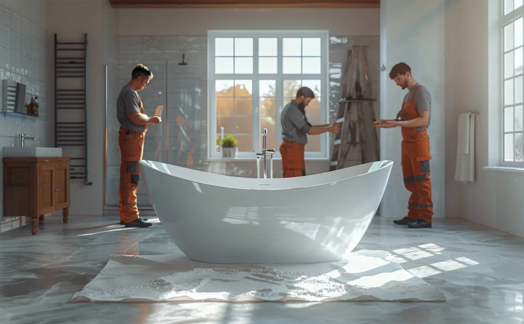 Installation sanitaire salle de bain douche baignoire plomberie Prev'eau Brabant Wallon