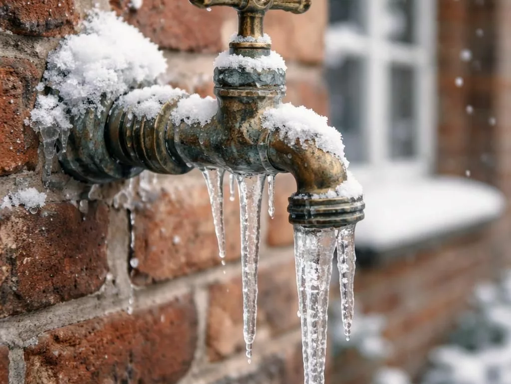 Robinet extérieur gelé neige hiver vidange plomberie Brabant wallon Waterloo Lasne