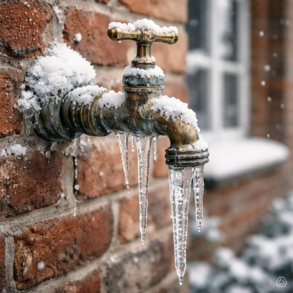 Robinet extérieur gelé neige hiver vidange plomberie Brabant wallon Waterloo Lasne